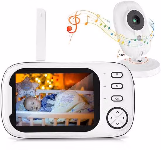 Telecamera per la sorveglianza dei bambini con schermo LCD da 3,5", videosorveglianza per bambini, telecamera per la sorveglianza dei bambini