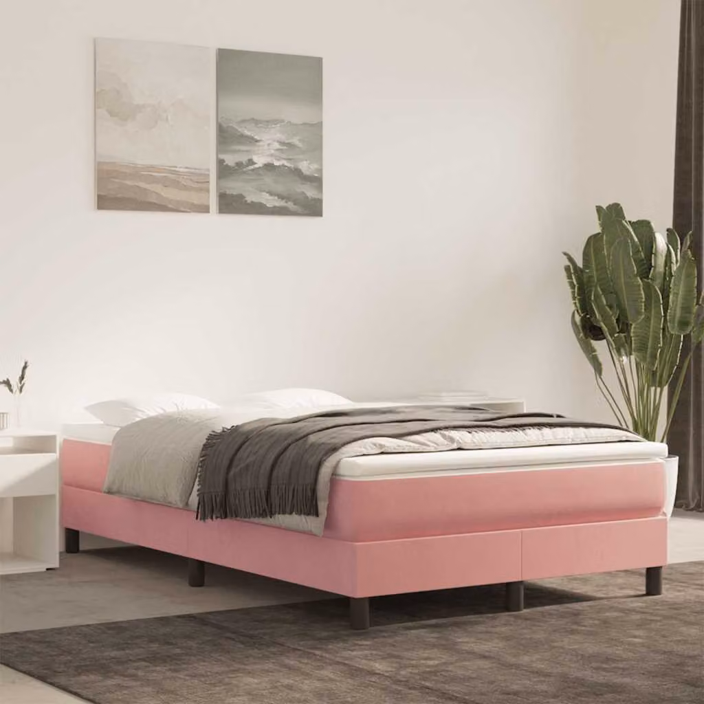 Materasso a molle insacchettate vidaXL in tessuto rosa con rivestimento rimovibile L: 120 cm, P: 210 cm, H: 20 cm