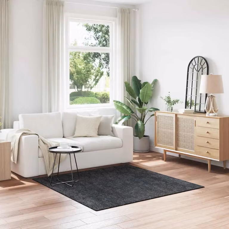 Tappeto Shaggy Antiscivolo vidaXL Grigio Antracite 160 x 160 cm in Polipropilene
