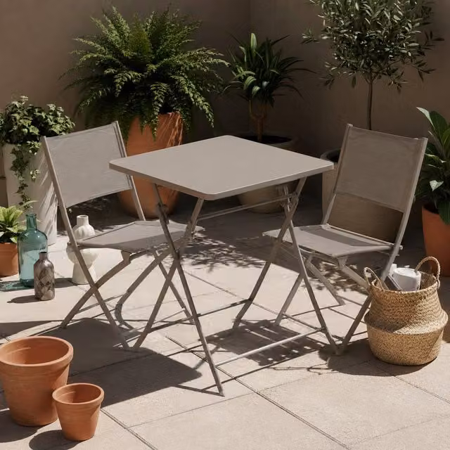 Tavolo da giardino pieghevole Greensboro Hesperide in metallo L/P/H: 70 x 70 x 71 cm