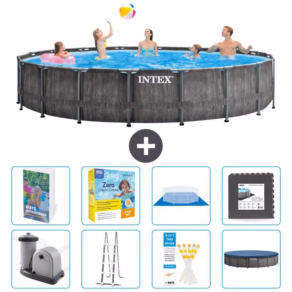 Struttura per piscina a forma di prisma - 549x122 cm - composta da 7 elementi - modello S607