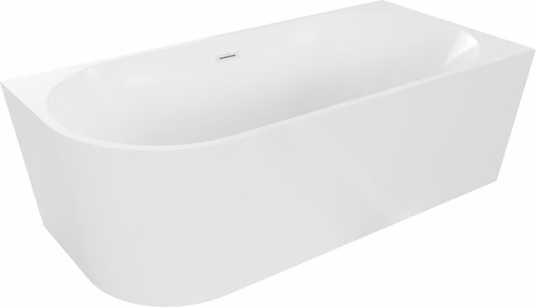 Mexen Mia vasca da bagno freestanding angolare destra 180 x 80 cm, bianca, troppo pieno bianco - 52691808000P-20