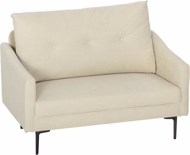 Divano 2 posti in tessuto ¨C zephmum ¨C crema 80x90x90
