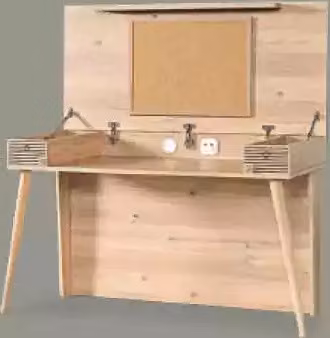 Sekretär Schreibtisch Tisch 130x60x152 Schreibtische Tische Möbel Holz Computer
