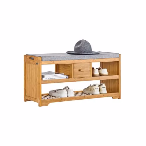 SoBuy Cassapanca scarpiera in bambù 91x34x45cm per ingresso
