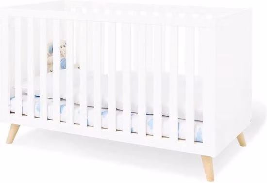 Culla convertibile Move per bambini in legno massello con illuminazione LED sottostante, colore rovere, L: 145 cm, P: 76 cm, H: 89 cm