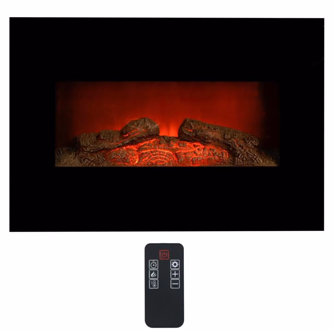 Camino elettrico Memphis Classic Fire con riscaldamento - Stufa elettrica da 1800W - Camino elettrico
