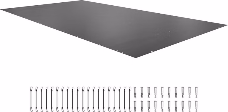 Copertura di sicurezza per piscina, copertura per piscina interrata 11,5x19,6 piedi, coperture per piscina in PVC color antracite, copertura di sicurezza rettangolare per piscina interrata, copertura di sicurezza solida per piscina, copertura di protezion