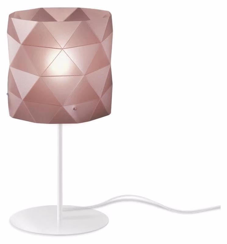 Lampada Da Scrivania Moderna Prisma Polilux ® Pink Metal E Metallo 1 Luce E27