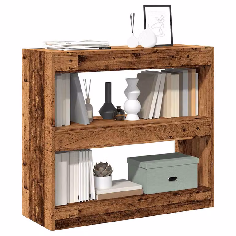 Libreria e divisorio vidaXL in legno vecchio marrone L 80 cm, P 30 cm, H 72 cm