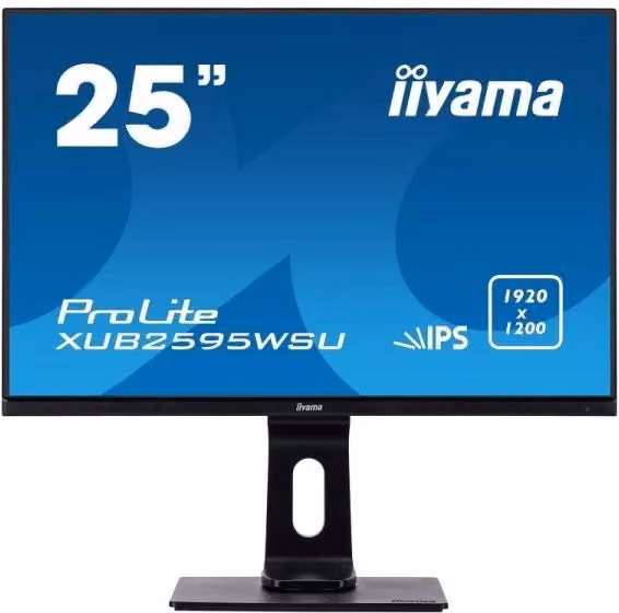Monitor PC Iiyama Prolite XUB2595WSU-B5 da 25 pollici, Pannello IPS WUXGA 1920 x 1200 pixel, Nero