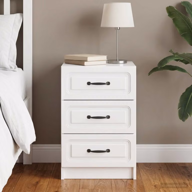 vidaXL Armadio da Notte Moderno Bianco Lucido L 43 cm, P 41 cm, H 63,5 cm