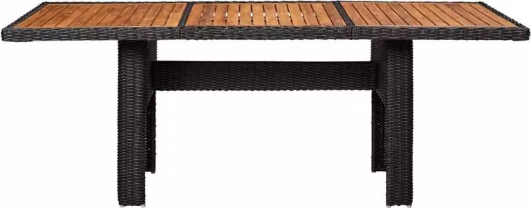 Tavolo da Giardino Nero 200x100x74 cm in Polyrattan
