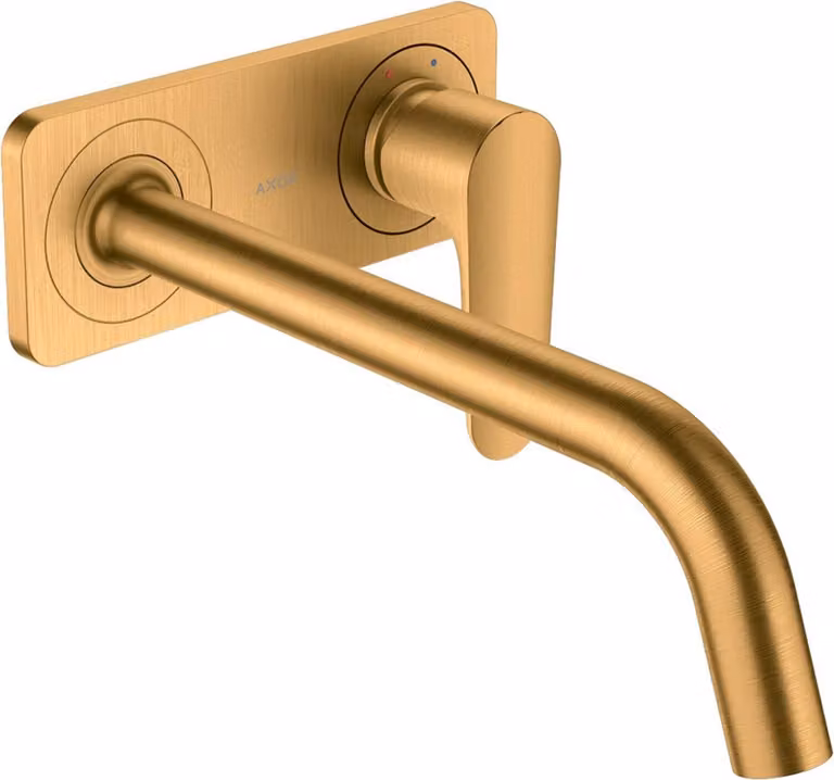 hansgrohe AXOR Citterio Mitigeur monocommande de lavabo encastré avec plaque et bec long Montage mural, 34115250, 34115250