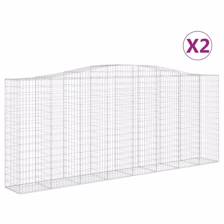 Cesti Gabbioni ad Arco 2 pz 400x50x160/180 cm Ferro Zincato