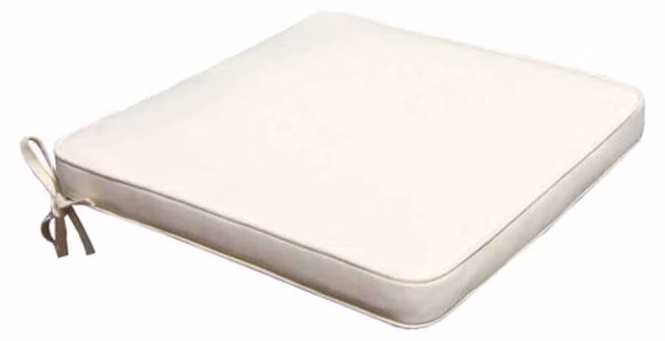 Cuscino Real Seduta 39x39x4 cm in Poliestere Ecrù