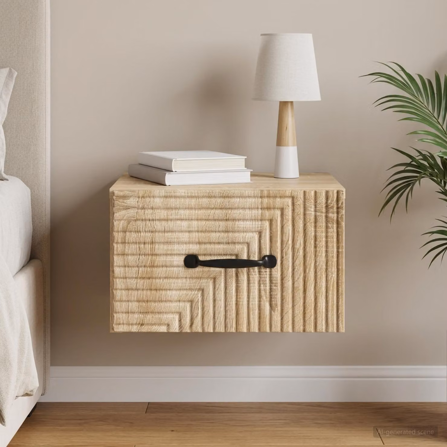 vidaXL Mobiletto da notte sospeso Rovere Sonoma marrone L: 34,5 cm, P: 33 cm, H: 20 cm