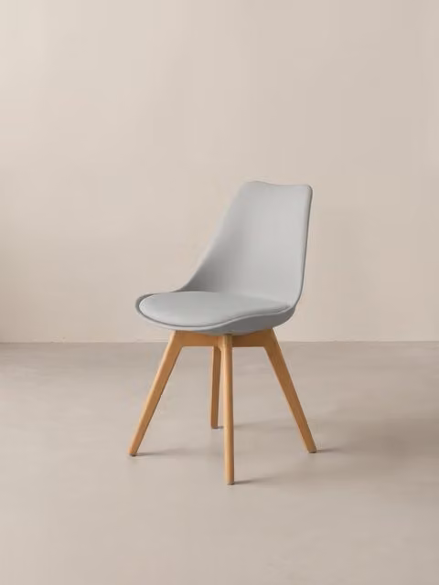 Sedia in stile scandinavo in polipropilene e legno grigio Kenay Home