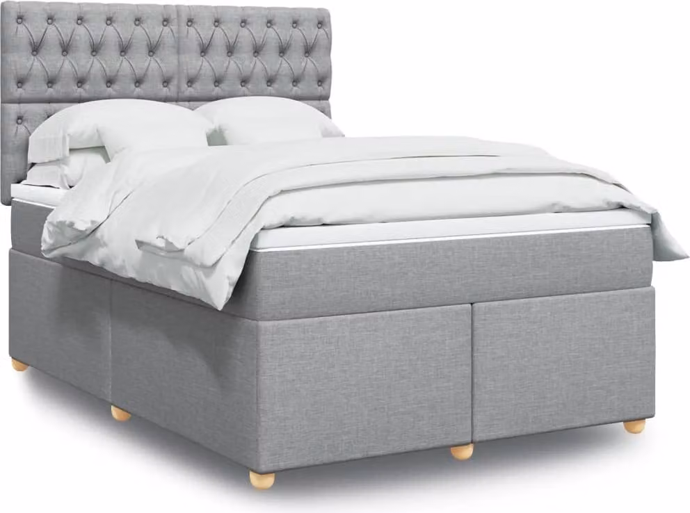 Maison Exclusive - Giroletto a Molle con Materasso Grigio Chiaro 140x200cm Tessuto