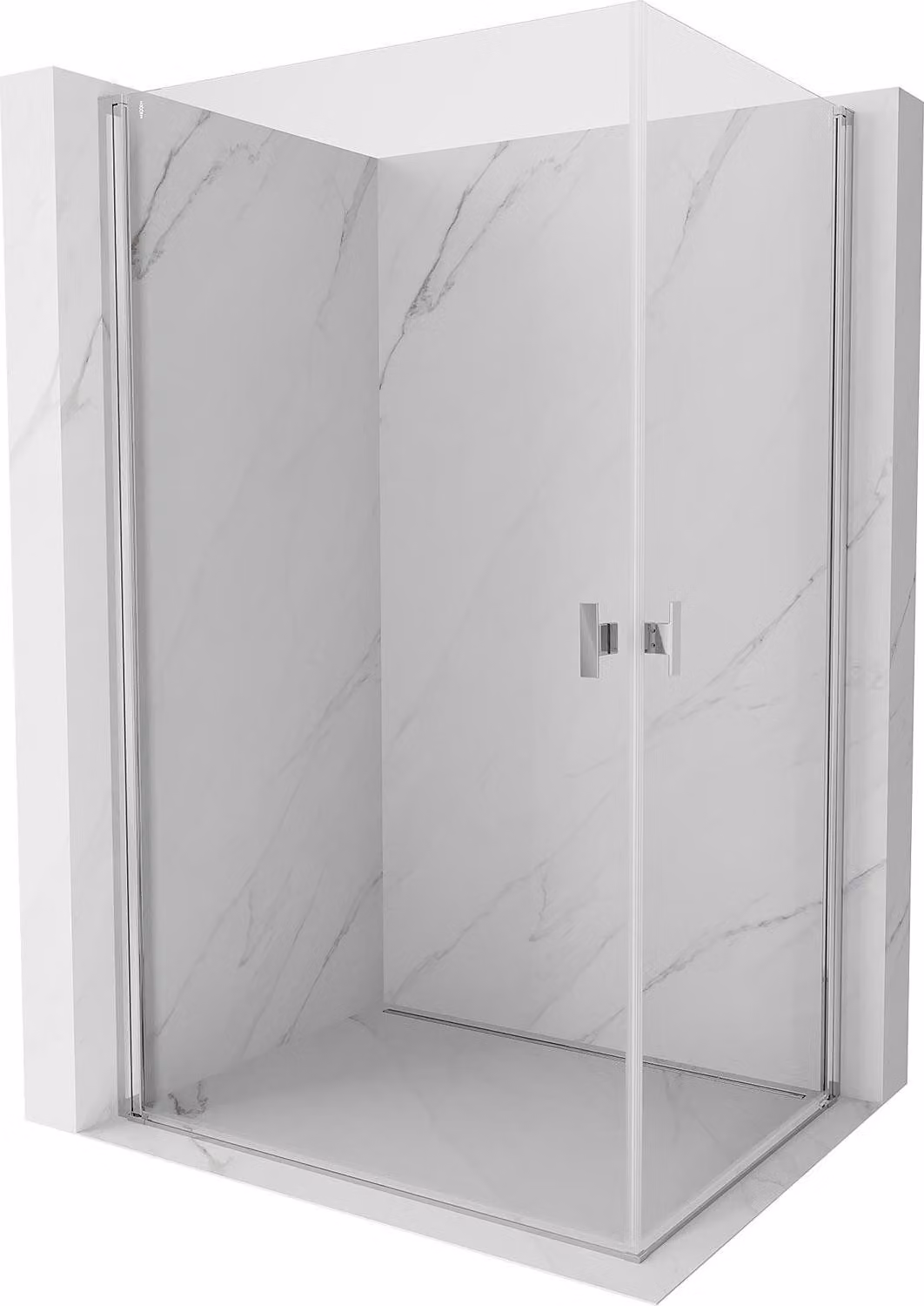 Mexen Mist-B Duo cabina doccia a battente 85 x 75 cm, trasparente, cromo - 8A2-085-075-01-00