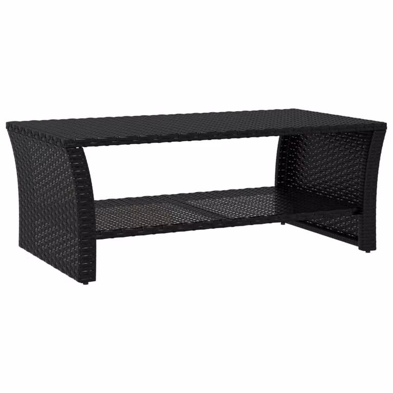 Tavolino Nero 100x50x40 cm in Polyrattan
