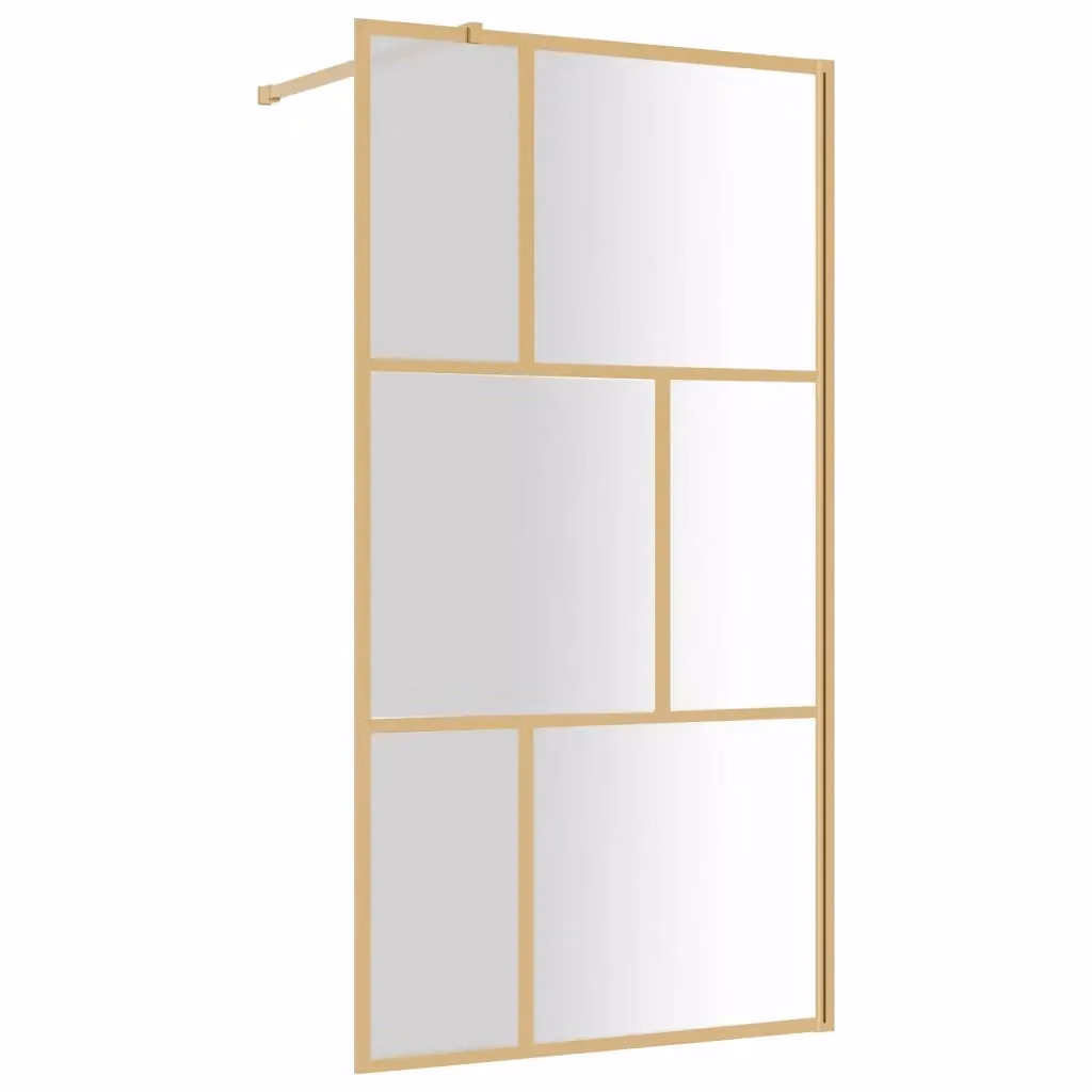 Parete per doccia walk-in vidaXL in vetro trasparente con finitura oro L: 115 cm, H: 195 cm – 2
