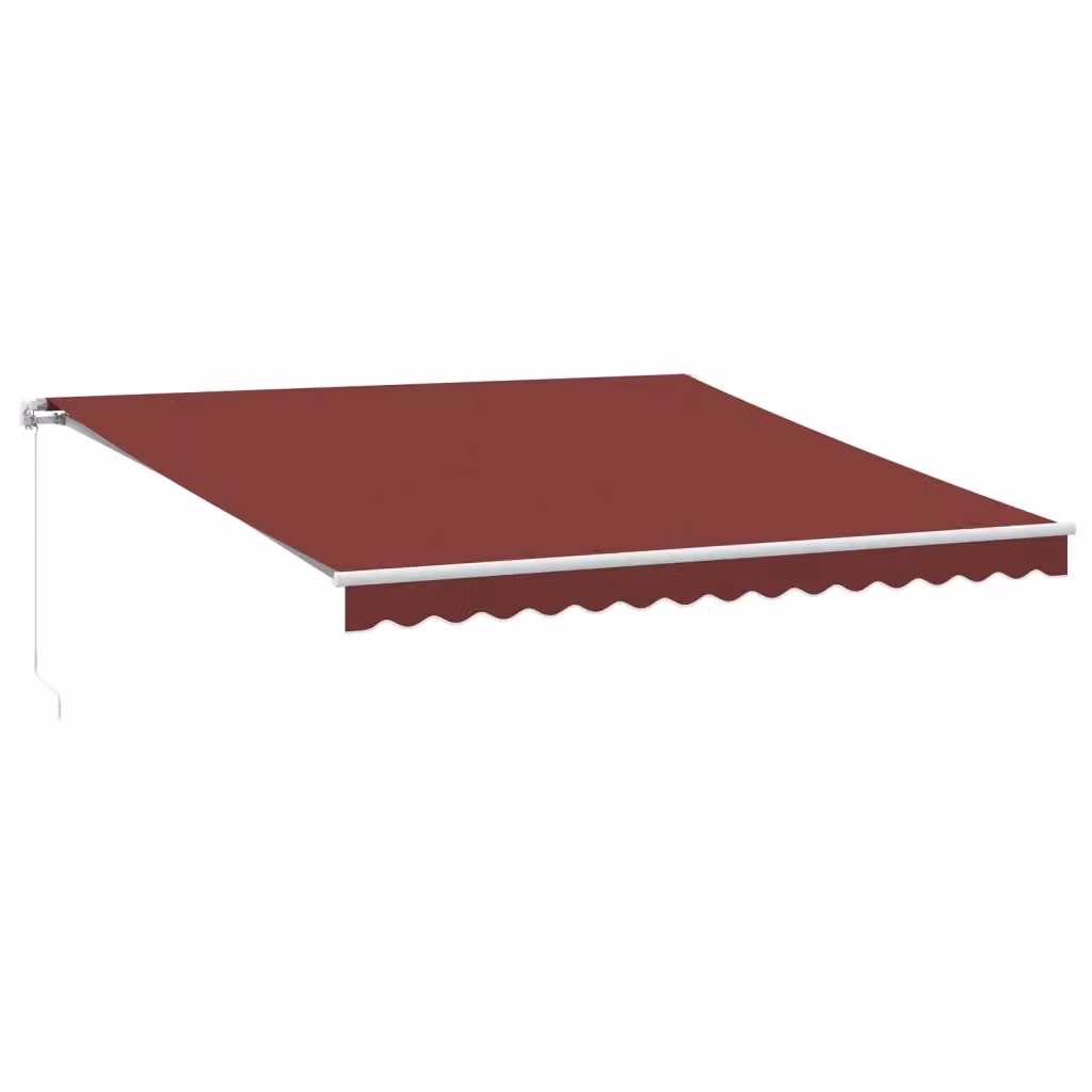 Tenda da sole retrattile manuale VIDAXL in alluminio e poliestere, colore rosso e bianco, L: 400 cm, P: 350 cm – 2