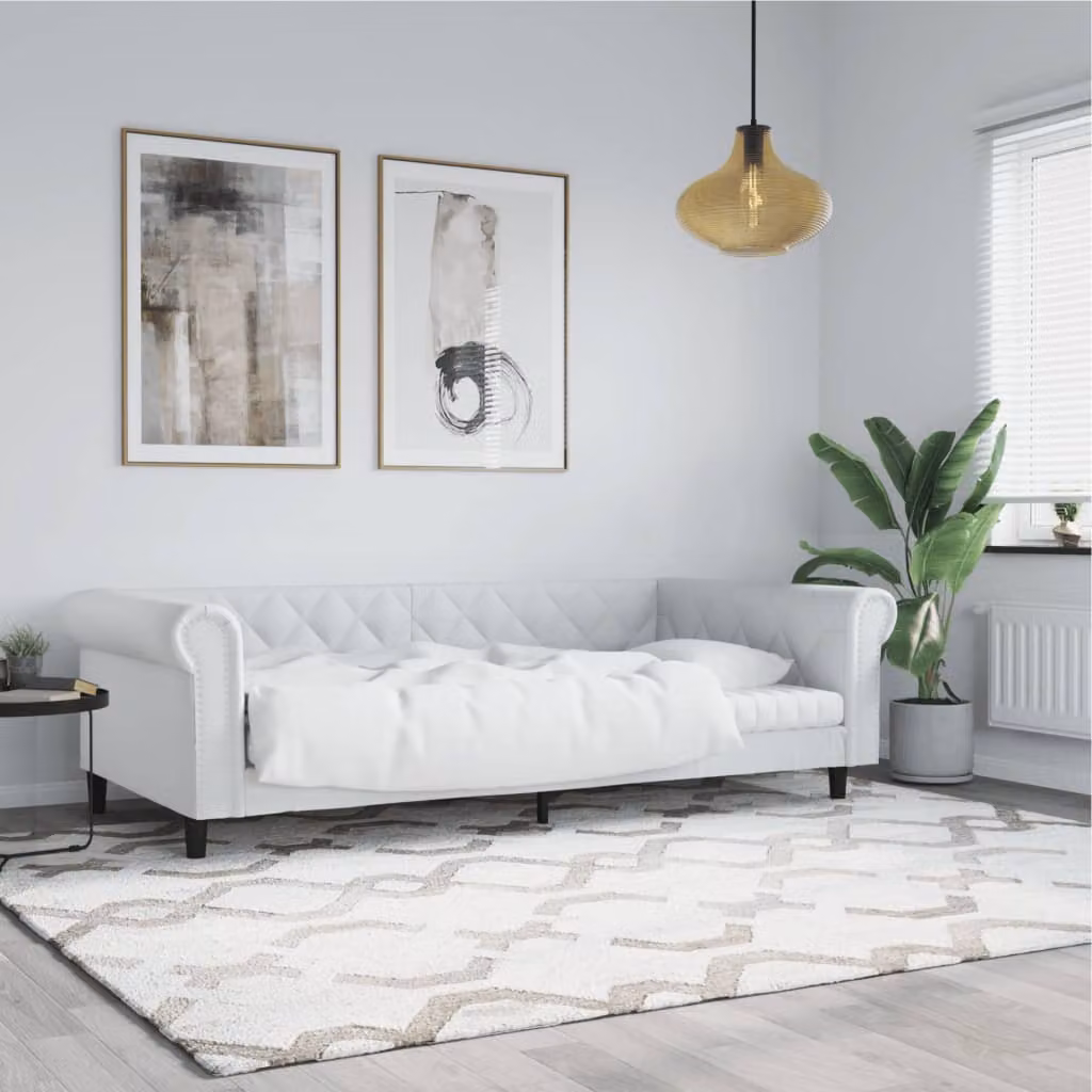Letto da giorno vidaXL in similpelle bianco, L/P/H: 200 x 80 x 68 cm