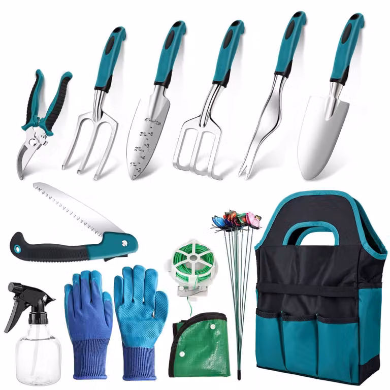 Set di 22 utensili da giardino in alluminio