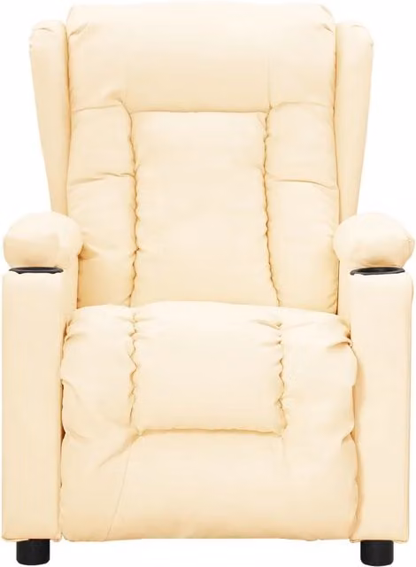 Poltrona Reclinabile Relax vidaXL in Similpelle Beige con Braccioli e Regolazione Manuale