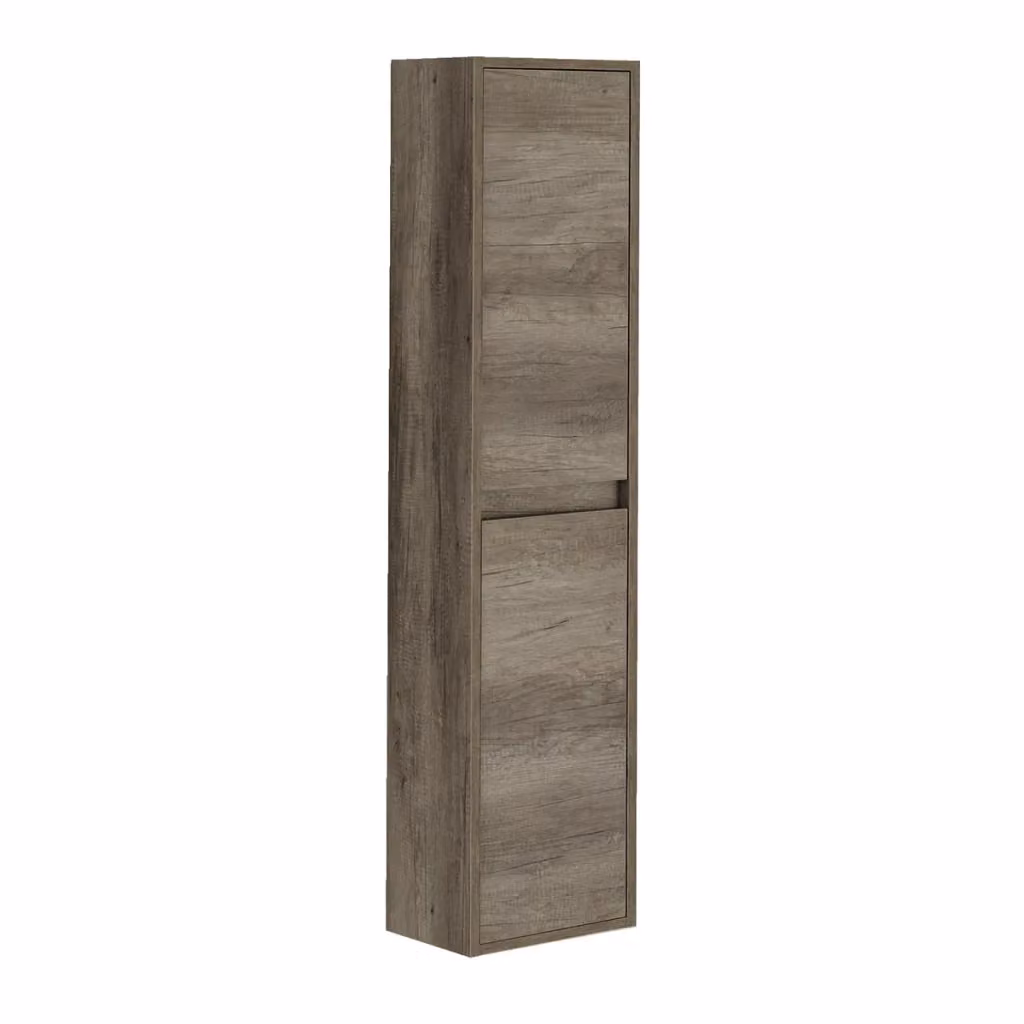 Colonna bagno sospesa IPERBRIKO con 2 ante in legno marrone opaco L 140 cm x P 30 cm x H 26 cm – 2
