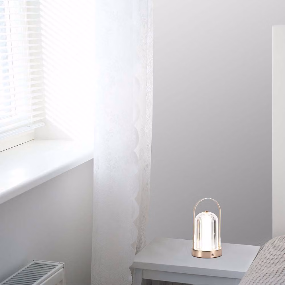 V-TAC VT-1057 Lampada LED da Tavolo 1W cct 3in1 colore bronzo antico ricaricabile con USB C Touch Dimmerabile 12cm - 7991