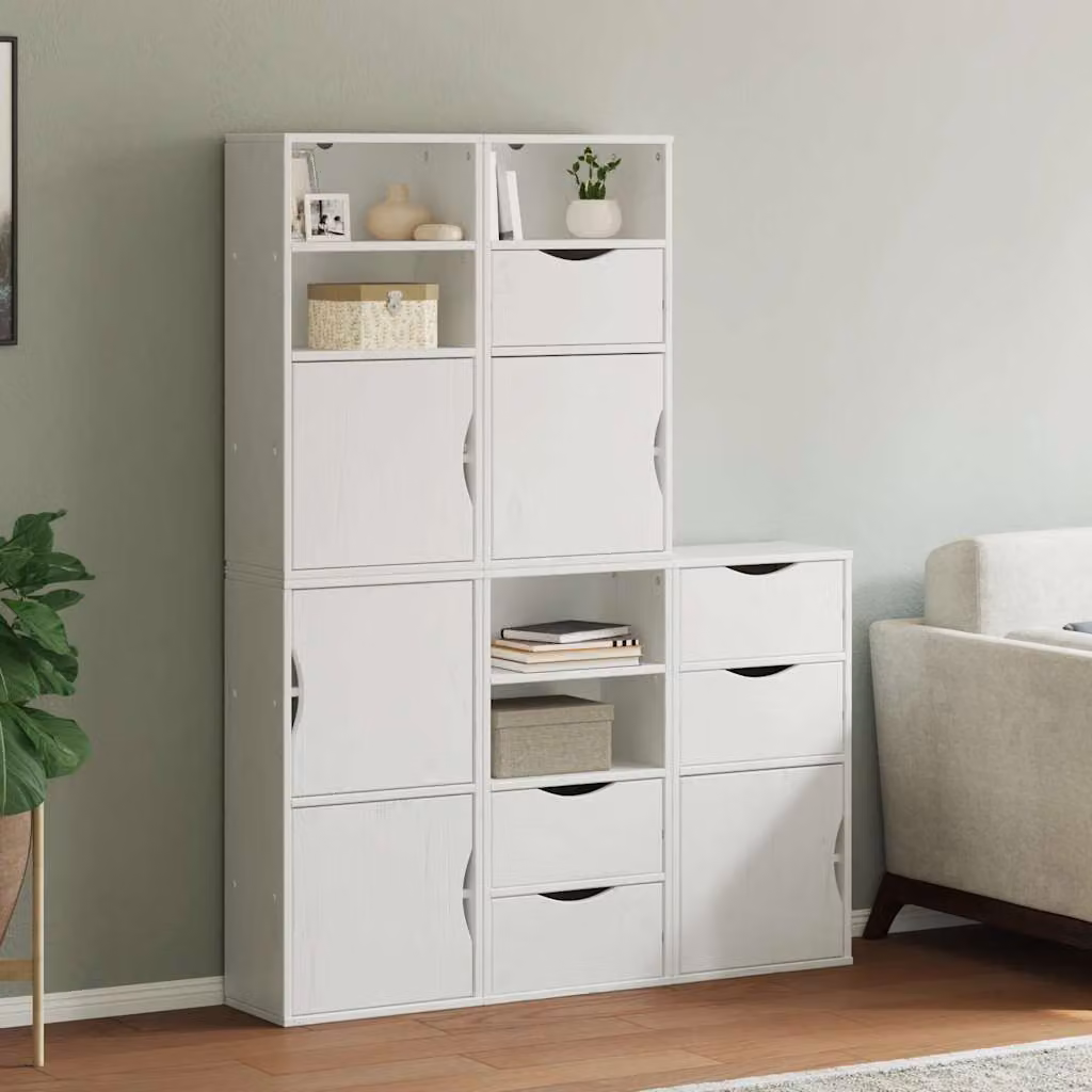 Set di 5 armadietti a muro vidaXL ODDA in legno di pino bianco L/P/H: 40 x 24 x 79 cm – 1