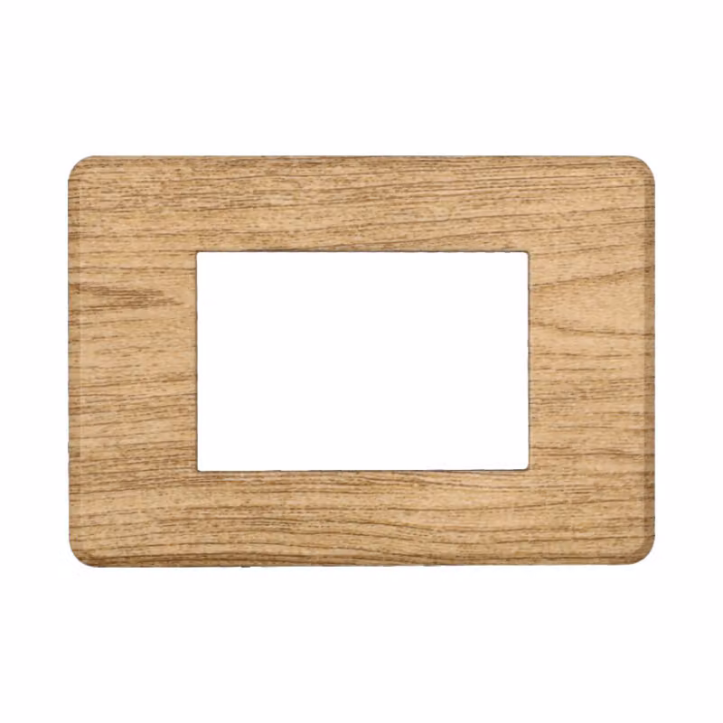 ETTROIT AN87305 Placca Slim Sottile 3P colore Legno Scuro Compatibile Con Bticino Axolute Air