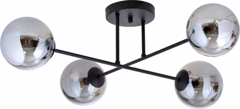 Lampada da soffitto Emibig 4xE14 10W ROMA 4 con paralume color grafite 1245/4