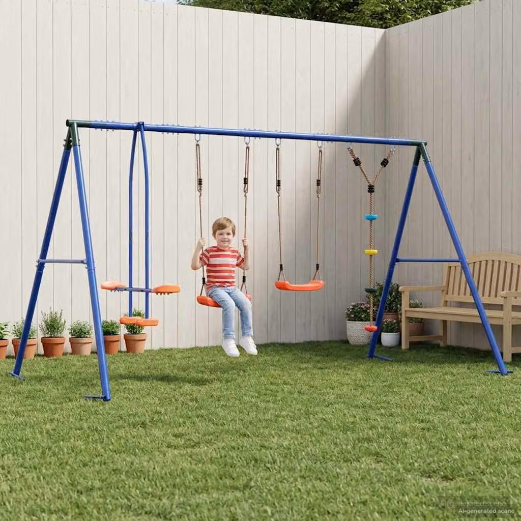 Set di altalene per bambini vidaXL multicolore in metallo e plastica per giardino H: 185 cm