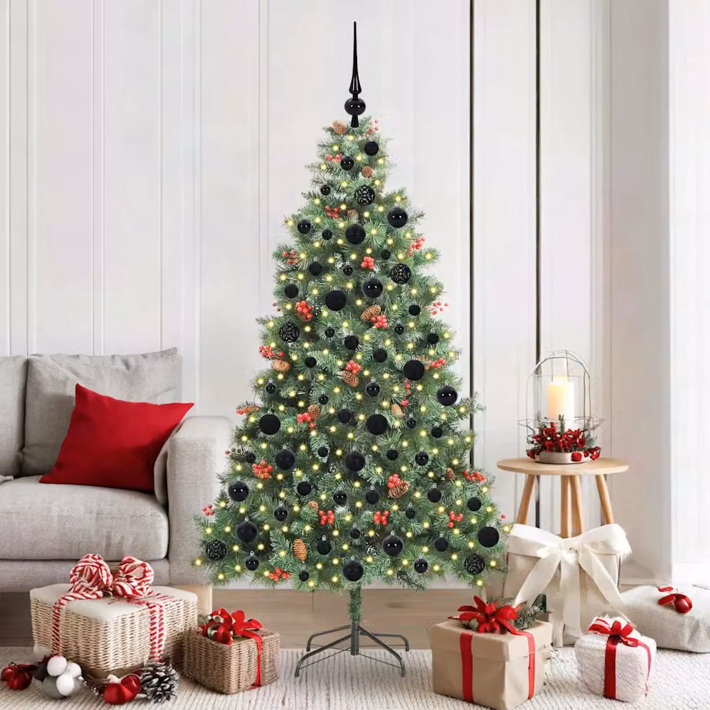vidaXL Albero di Natale artificiale 300 LED Bianco caldo PVC e Metallo