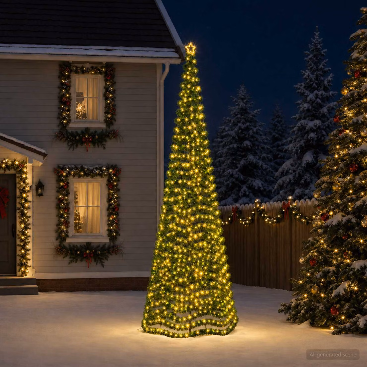 vidaXL Albero di Natale a LED in tinsel con picchetto EKENAS 500 cm