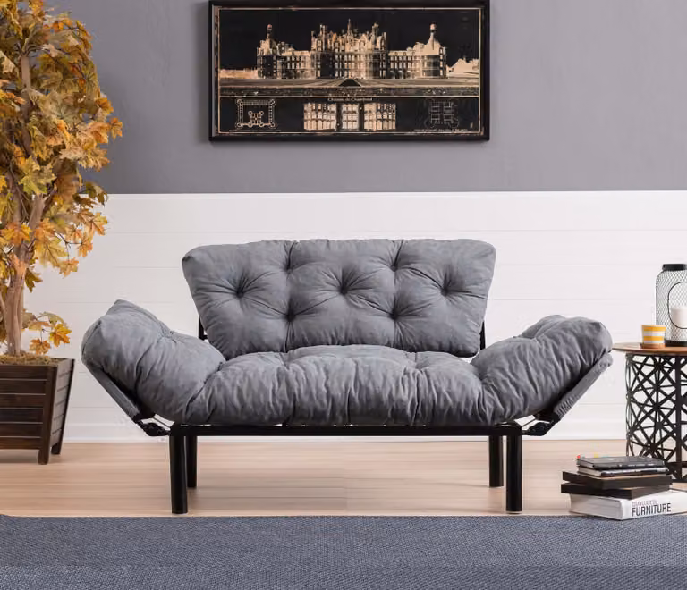 Hanah Home, Nitta- FTN1218, grigio, divano letto, struttura: 100% metallo