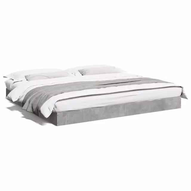 Letto matrimoniale moderno in tessuto grigio con struttura in legno multistrato L/P/H: 180 x 200 x 203 cm – 1