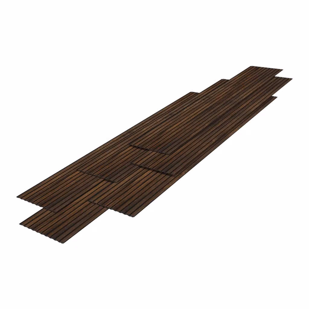 Set di 12 Pannelli Murali 3D Boxtel NEU.HOLZ con Effetto Legno Noce in Polistirene, Colore Marrone, L: 31,5 cm x H: 31,5 cm x P: 7 cm – 2