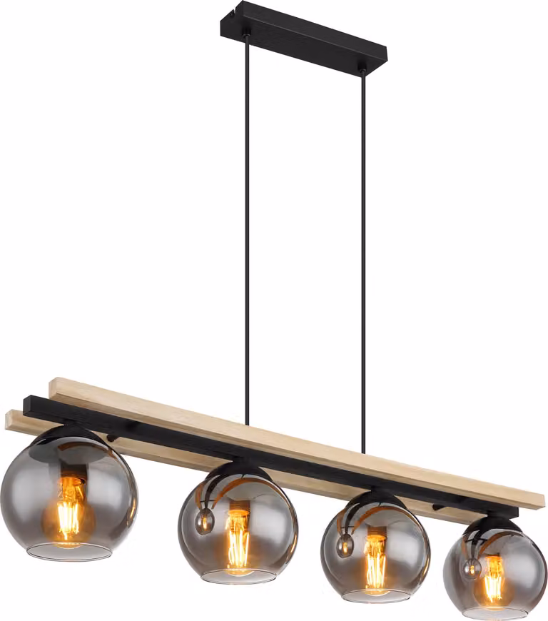 Globo Lighting lampada a sospensione in metallo nero opaco, 4x E27