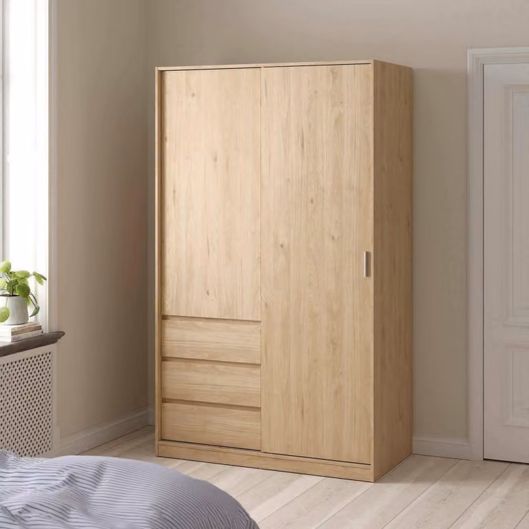 Dmora Guardaroba 2 Ante Sanjose 60x200.4h cm Marrone Rovere, Appendiabiti 2 Ante