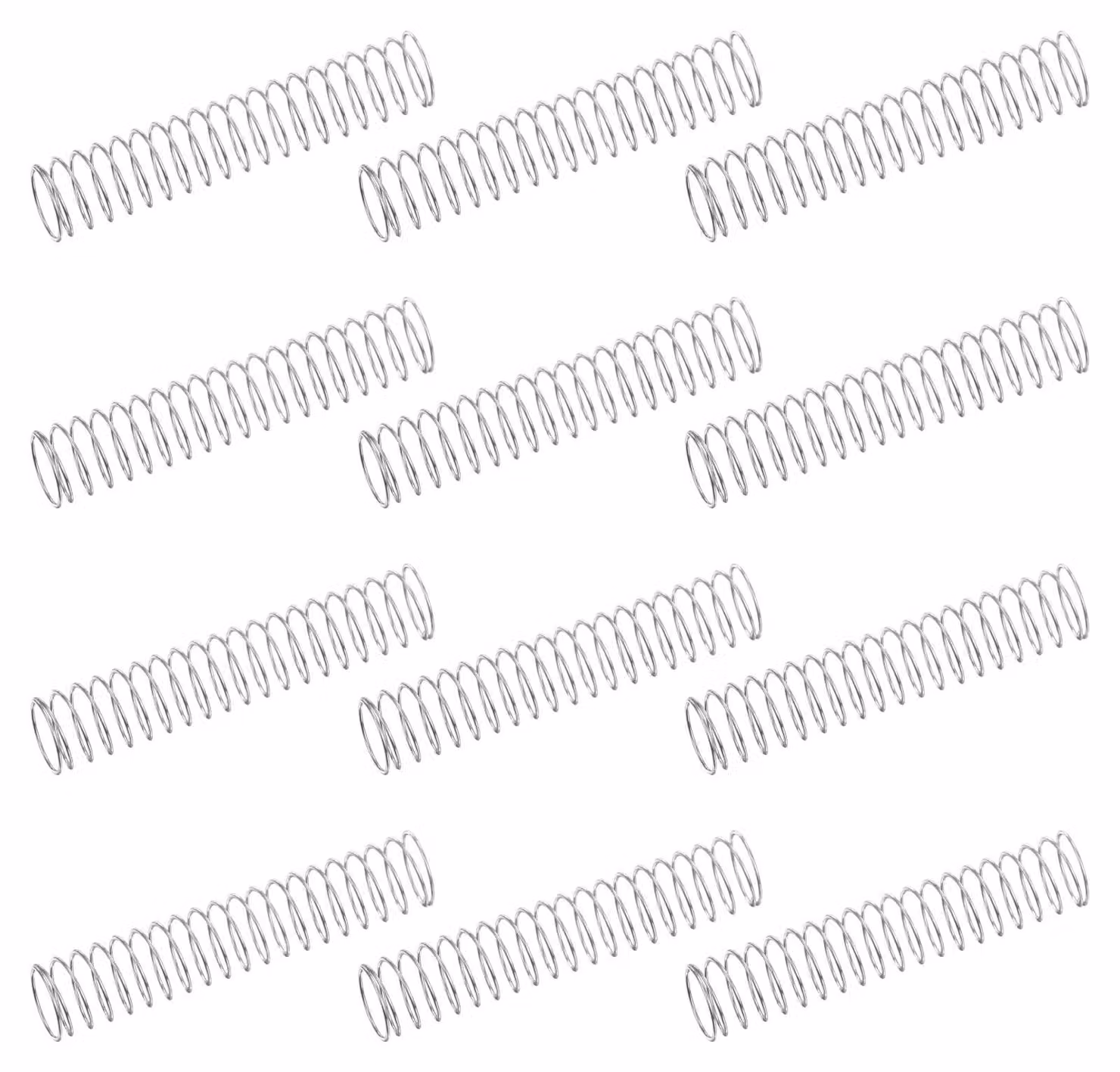 50 molle a compression, dimensioni 0,4x10x45 mm, acciaio inossidabile 304
