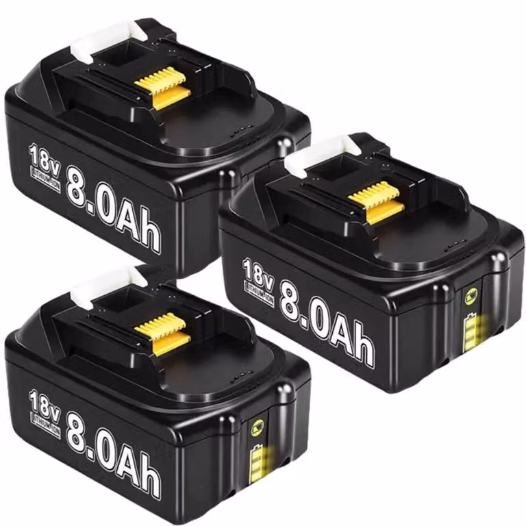 Batteria ricaricabile al litio, capacità di 8000 mAh, tensione di 18 V, confezione da 3 batterie da 8,0 Ah