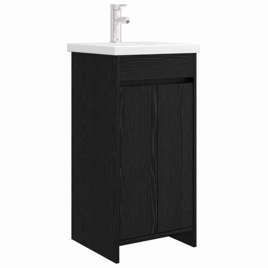 Mobile da bagno moderno vidaXL con lavabo nero opaco L/P/H: 42 x 40 x 84,5 cm – 2