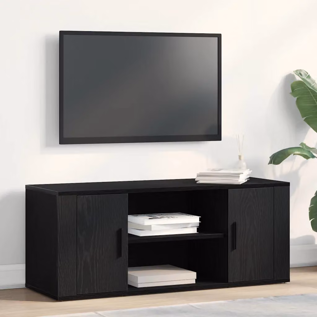 Mobile TV vidaXL moderno in legno ingegnerizzato nero L 100 cm x P 35 cm x H 40 cm