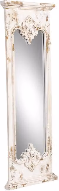 Specchio da parete bianco invecchiato 55x5,5x149h cm