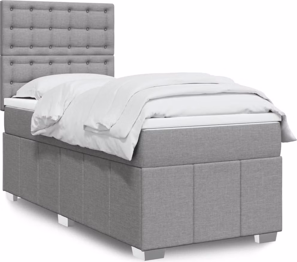 Maison Exclusive - Letto boxspring con materasso Grigio chiaro 100x200 cm Tessuto