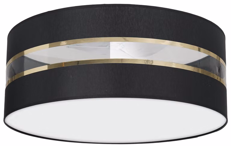 Plafoniera rotonda ULTIMO nera 2xE27x40W in tessuto, dimensioni: 15x40x40 cm, IP20 Milagro